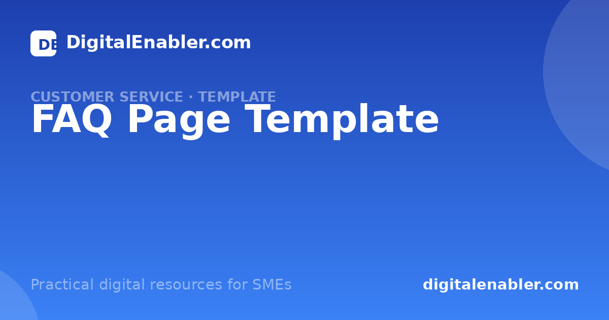 FAQ Page Template · DigitalEnabler.com