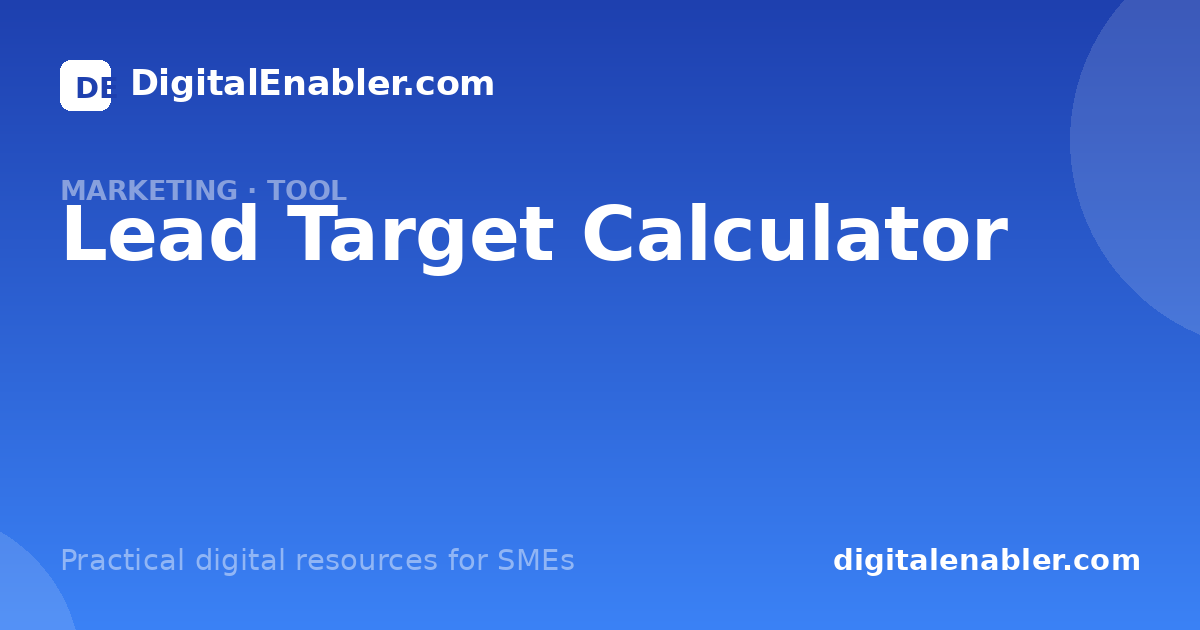 Lead Target Calculator · DigitalEnabler.com