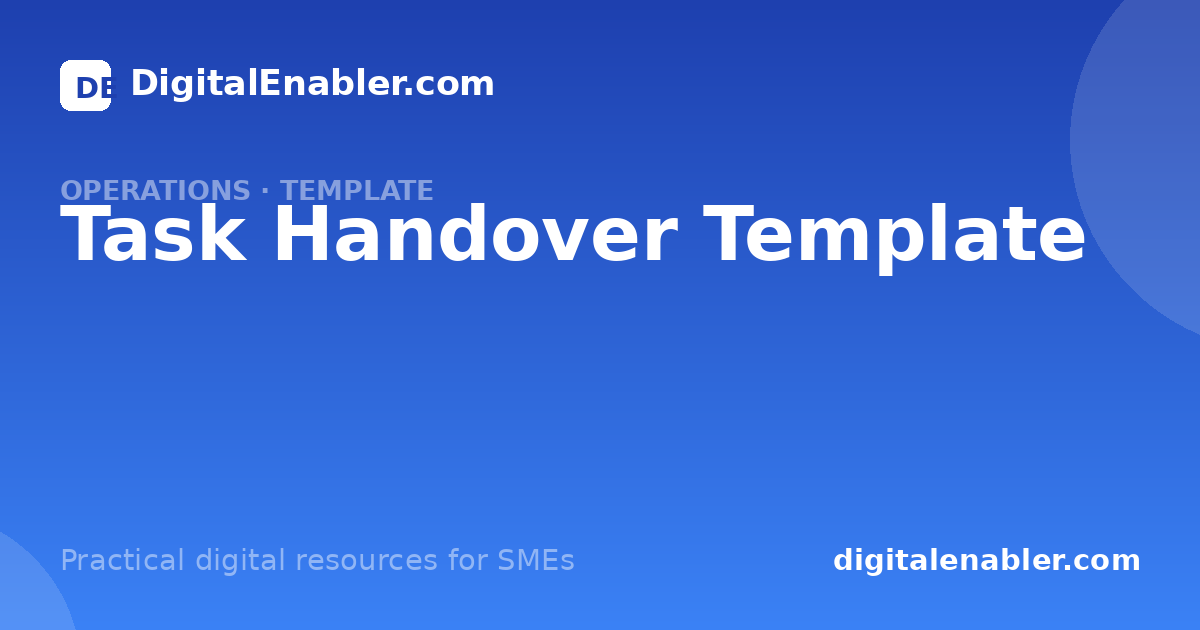 Task Handover Template · DigitalEnabler.com