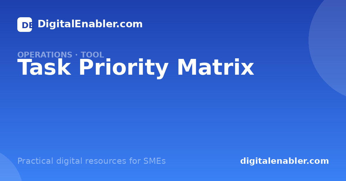 Task Priority Matrix · DigitalEnabler.com